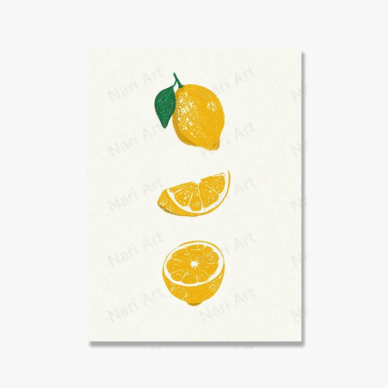 peinture murale de fruits citron pour décoration estivale