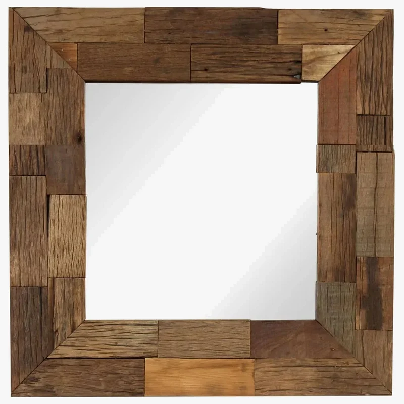 miroir en bois massif pour décoration murale élégante