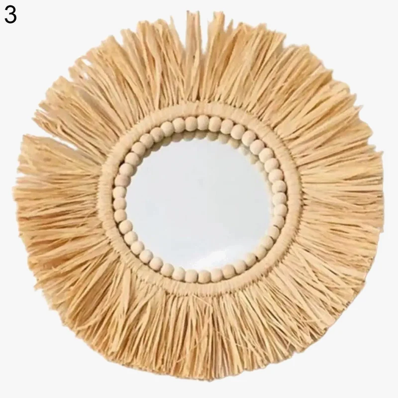 miroir suspendu en paille acrylique design et pratique