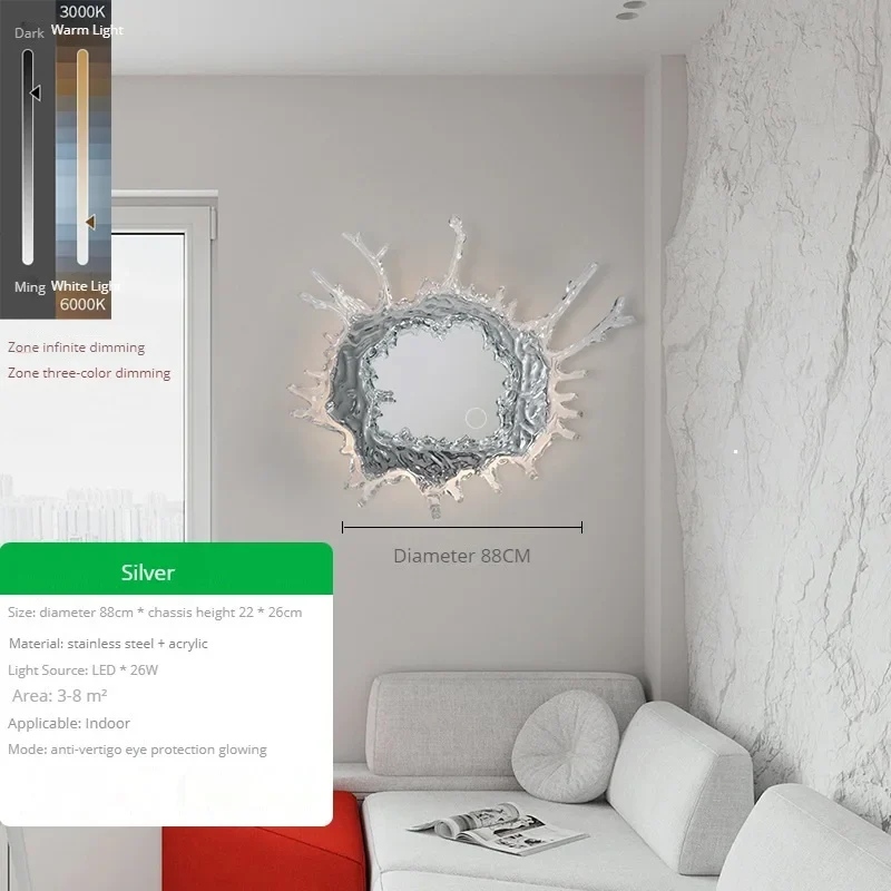 miroir goutte eau vaporisateur éclairage ambiance