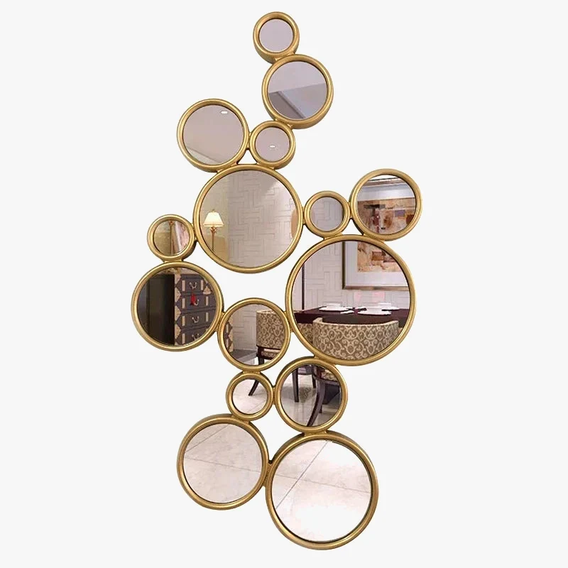 décoration murale en résine en forme de soleil avec miroir suspendu