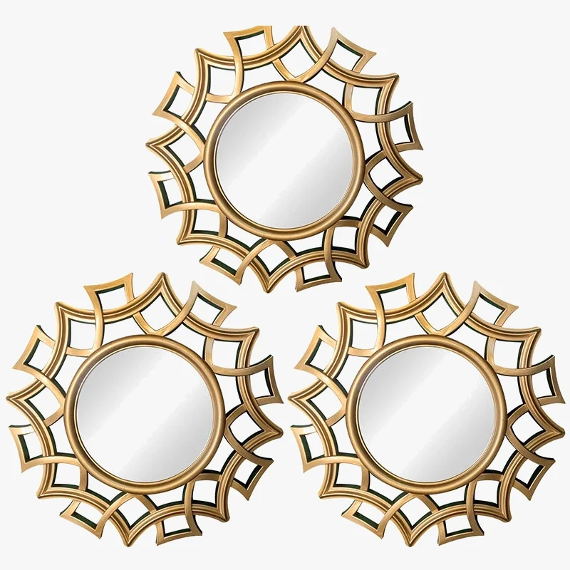 ensemble de décoration murale suspendue avec miroir et suspension géométrique