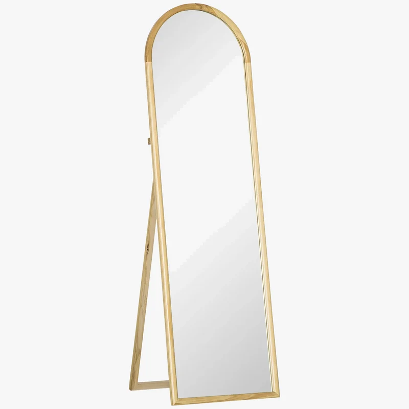 miroir de sol en bois massif design élégant pour intérieur