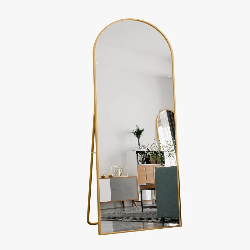 miroir sur pied en verre trempé inclinable et mural
