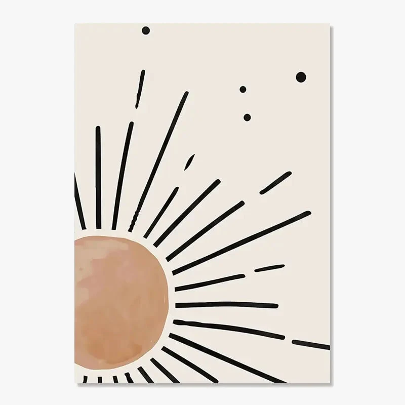 affiches boho peinture abstraite géométrique pour décoration intérieure