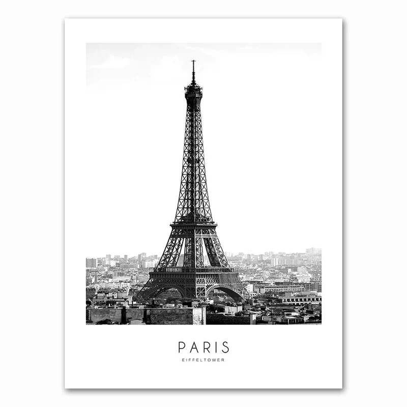 affiches modernes de villes en noir et blanc pour décoration intérieure