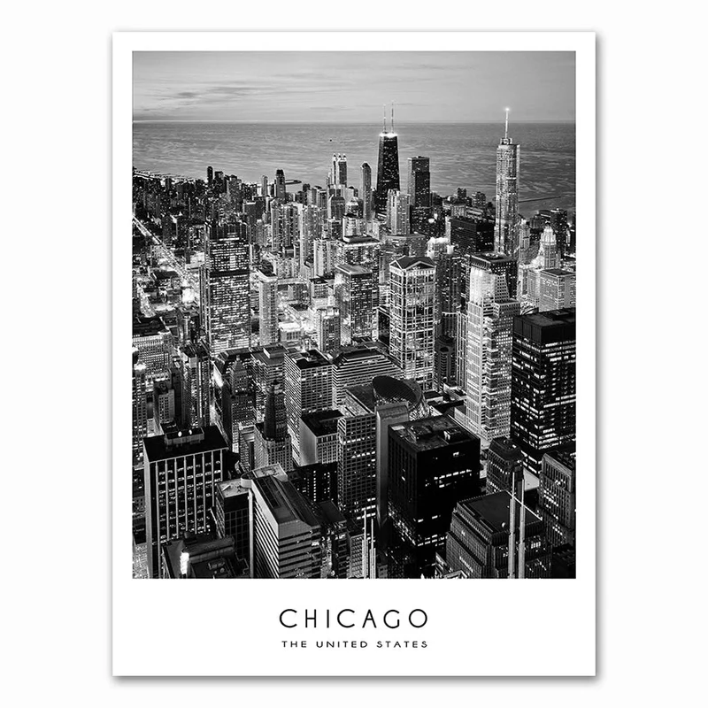 affiches modernes de new york londres et paris en noir et blanc