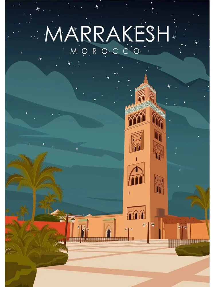 affiche de voyage paysage art mural célèbre pour décoration intérieure