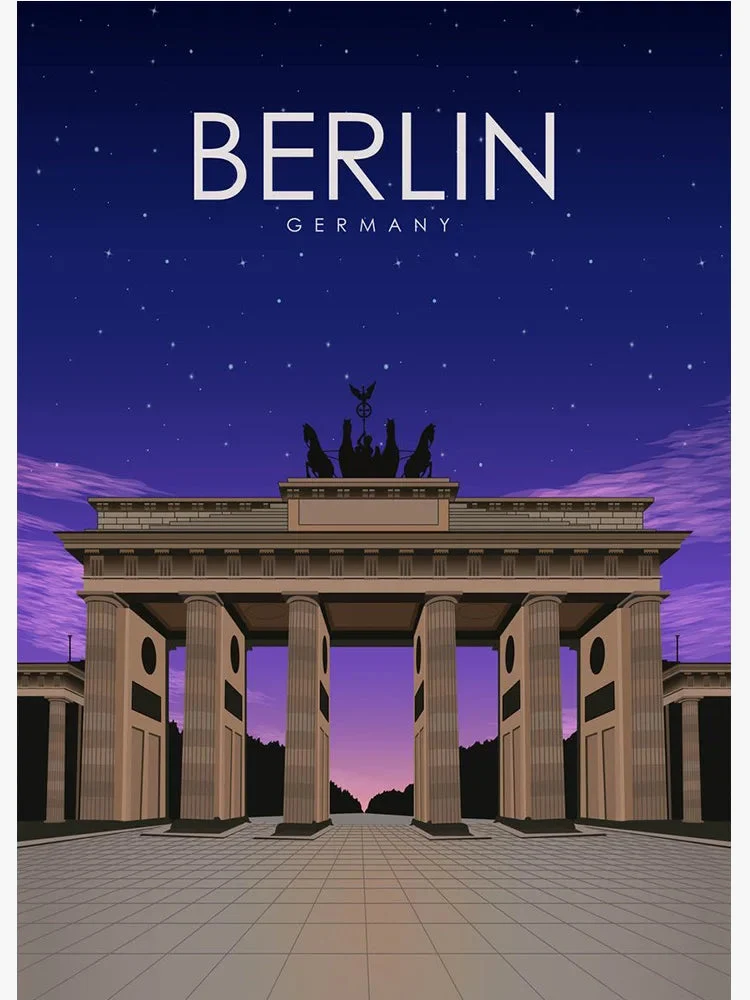 affiche de voyage artistique des villes du monde
