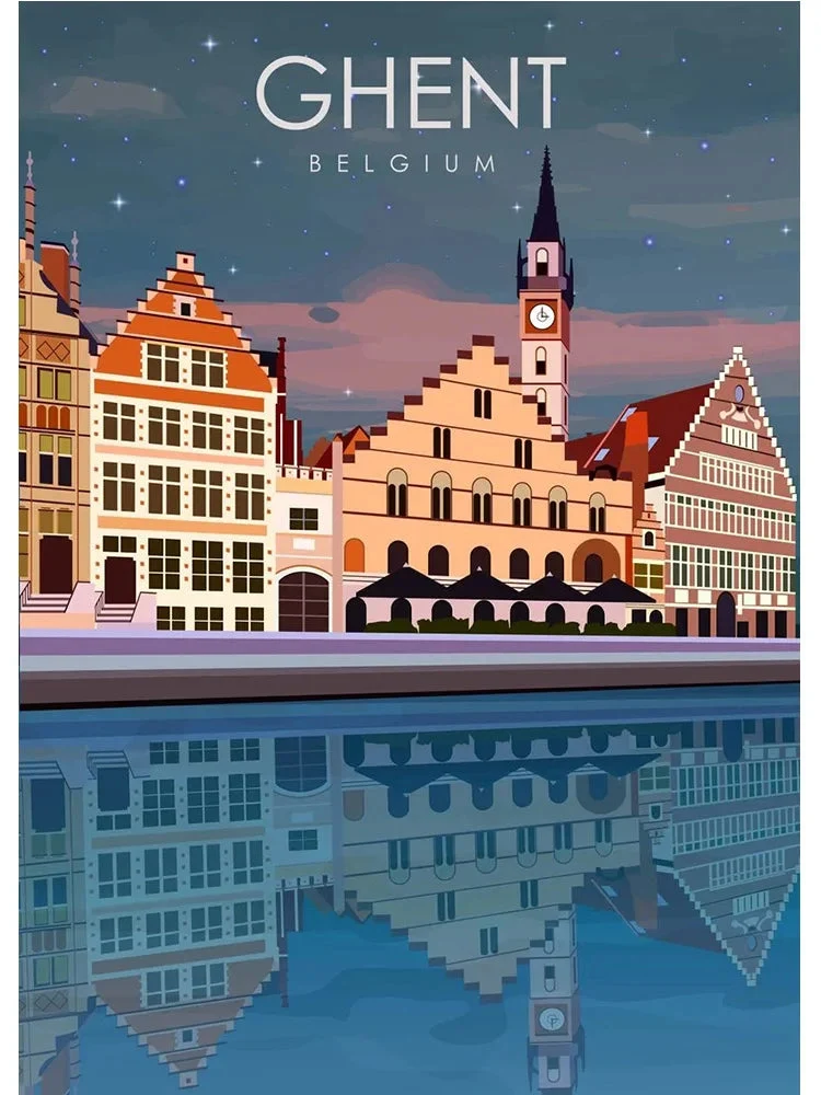affiche touristique des villes du monde en toile