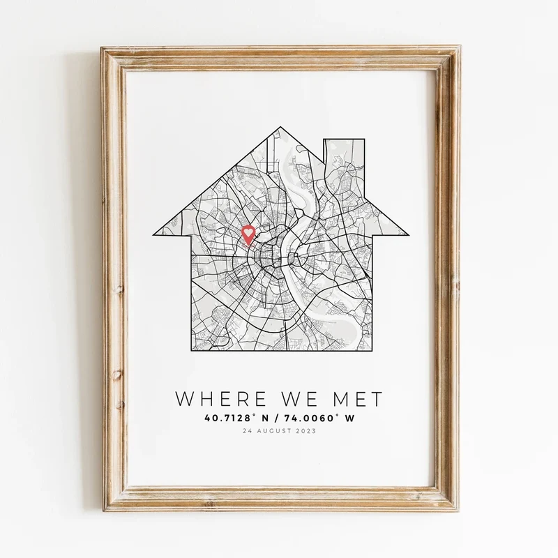 carte de ville personnalisée cadeau romantique pour lui