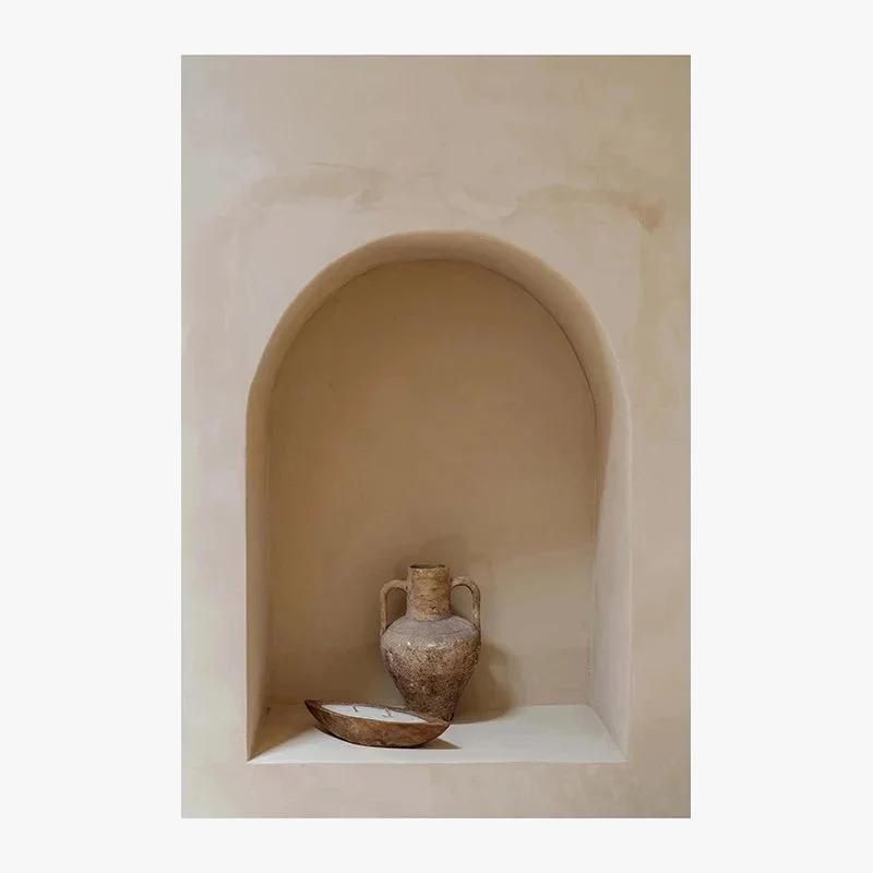 peinture abstraite avec vase classique et nature morte décorative