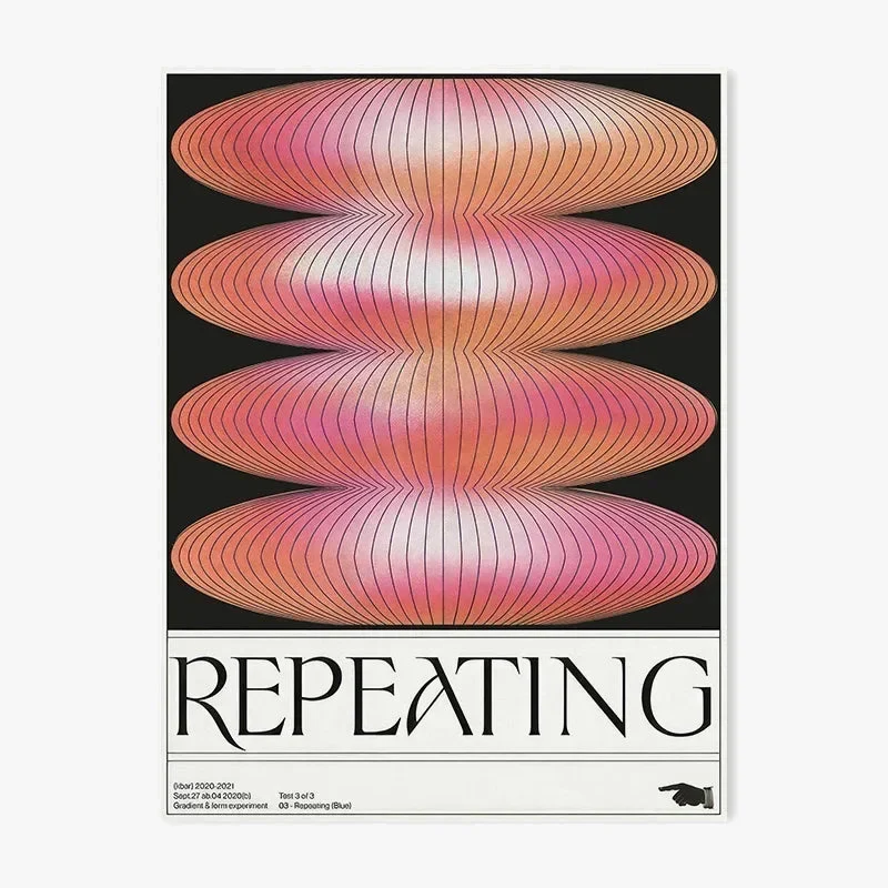 abstrait dégradé halo affiche rétro japonais pour décoration intérieure