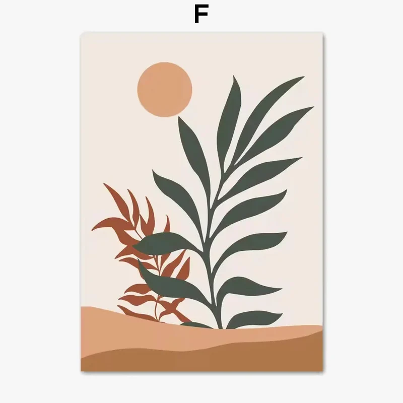 affiches abstraites boho feuilles arc-en-ciel pour décoration murale
