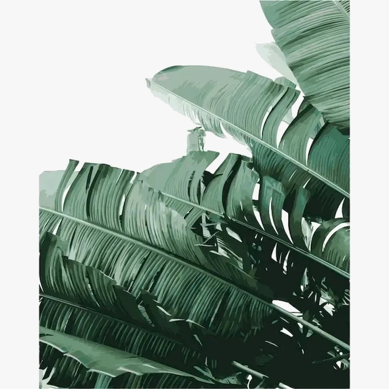 peinture par numéro plante feuille kit de bricolage décoratif à colorier