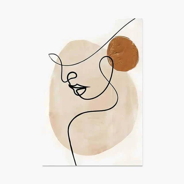 affiches murales abstraites géométriques visage décoration intérieure moderne