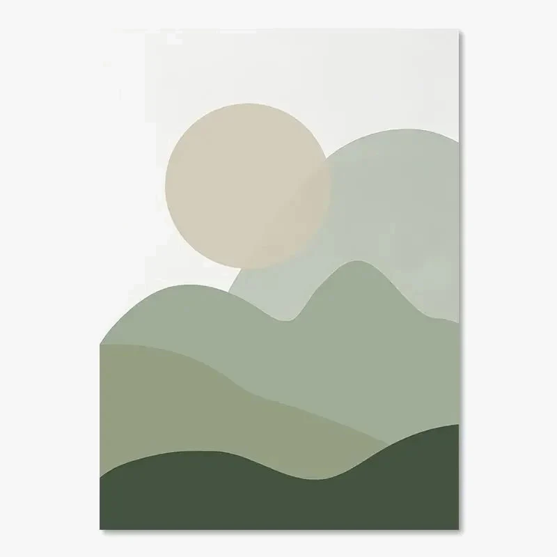 affiches murales boho feuilles soleil lune décoration géométrique abstraite