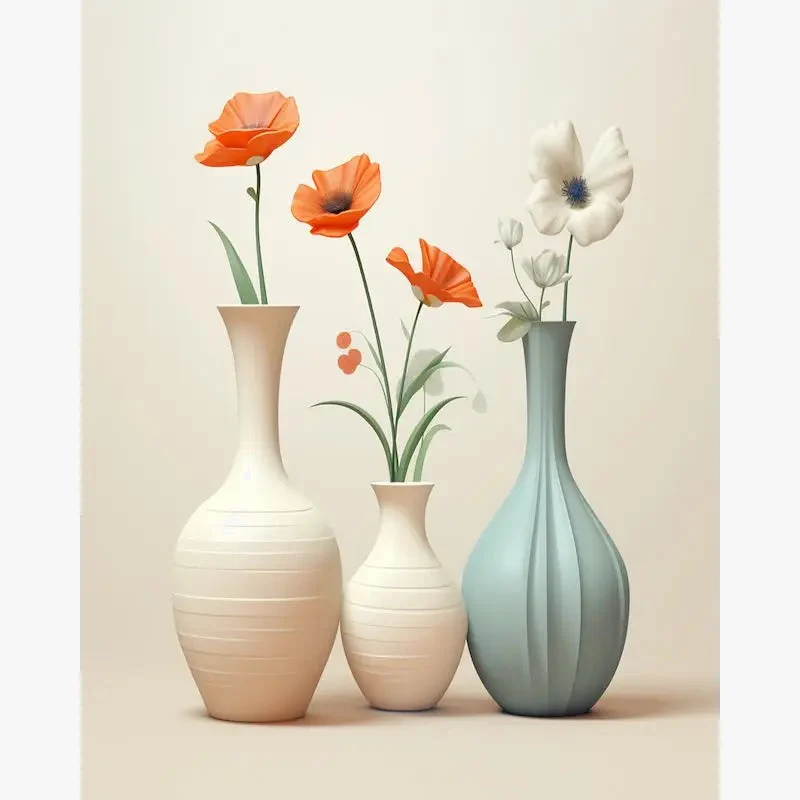 kit peinture par numéros vase romantique pour décoration artisanale