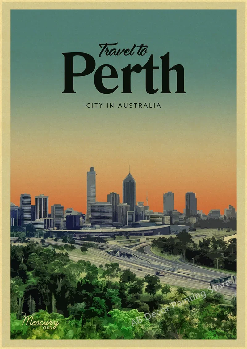 affiche vintage des destinations de voyage dans le monde