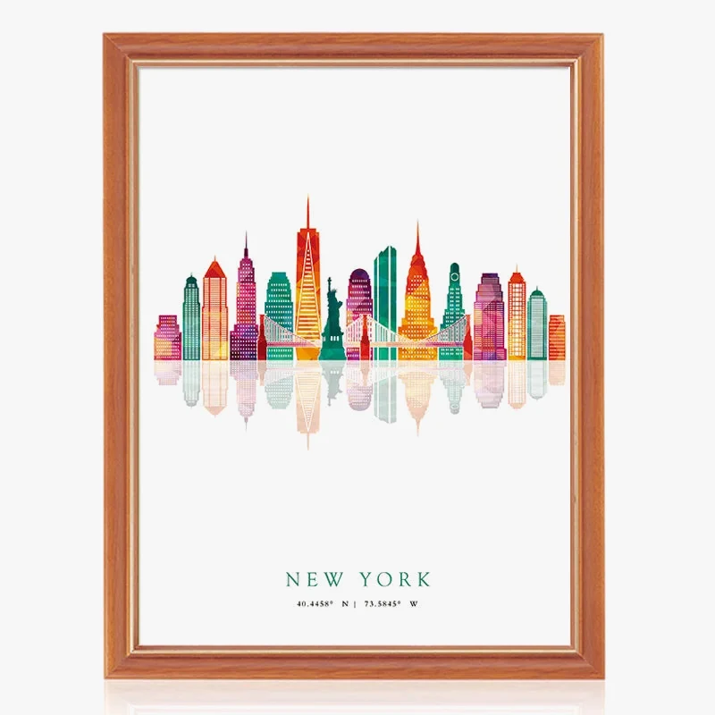 affiches skyline paris londres new york madrid art mural décoratif