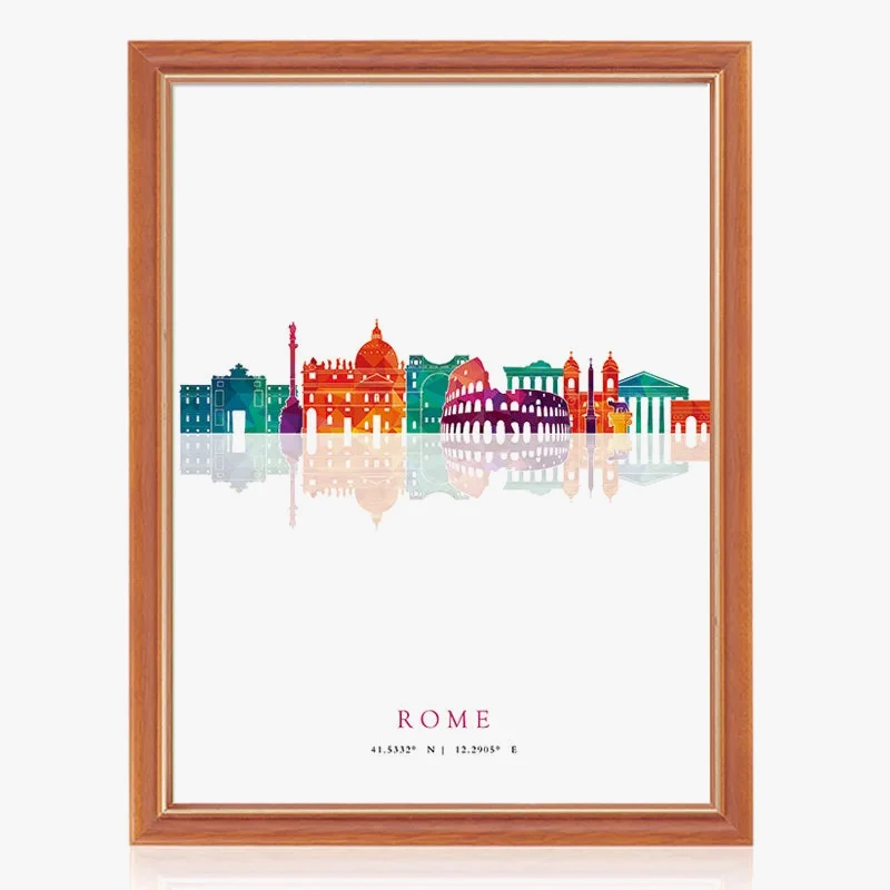 affiches nordiques de skylines de grandes villes pour décoration murale