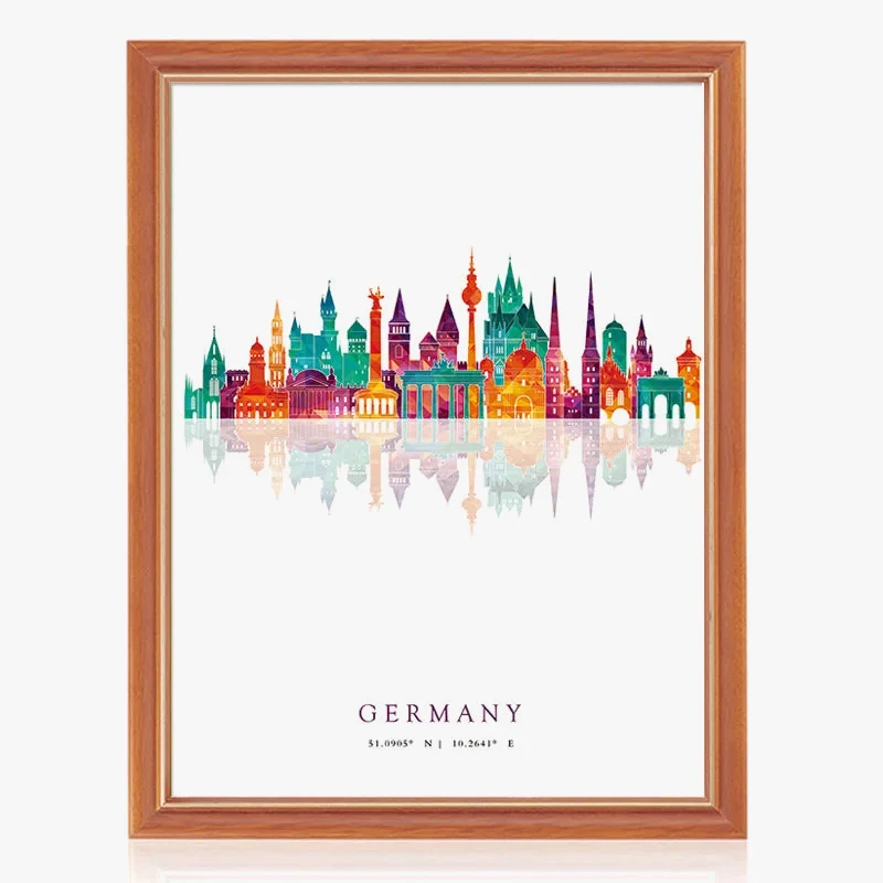 affiches art mural skylines paris londres new york madrid