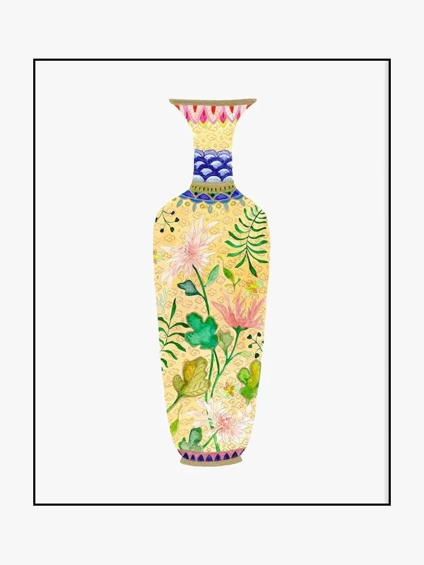aquarelle vase à fleurs art mural moderne imprimé décoratif