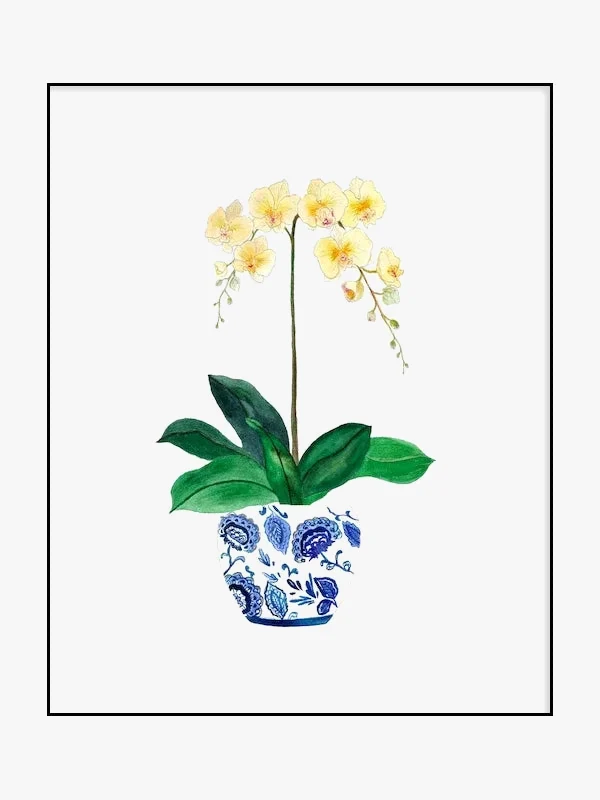 vase à fleurs aquarelle art mural pour décoration intérieure