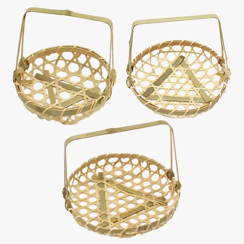 panier décoratif en bambou tissé à la main pour cadeaux et cérémonies