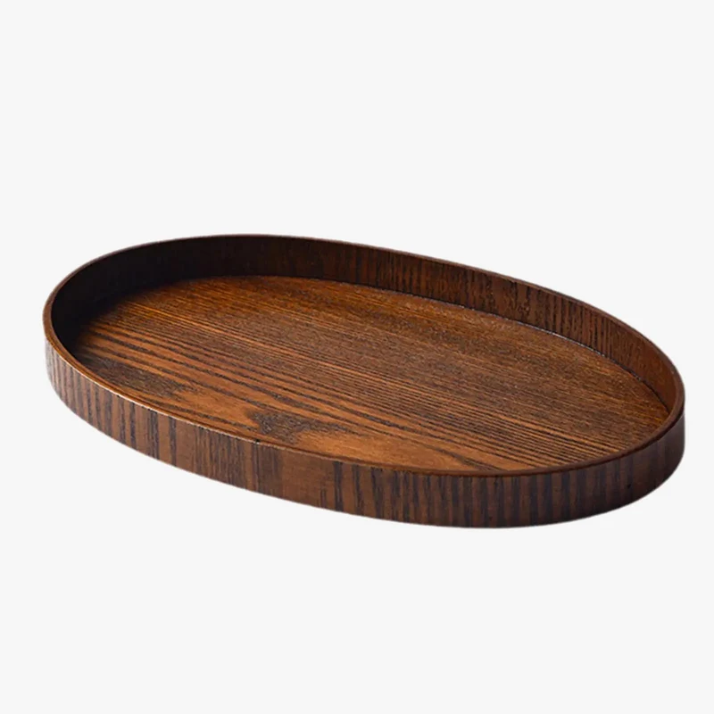 plateau en bois pour service aliments fruits pain dessert
