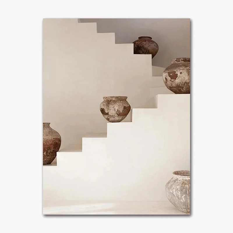 vase bohème nature morte art mural toile esthétique pour décoration moderne