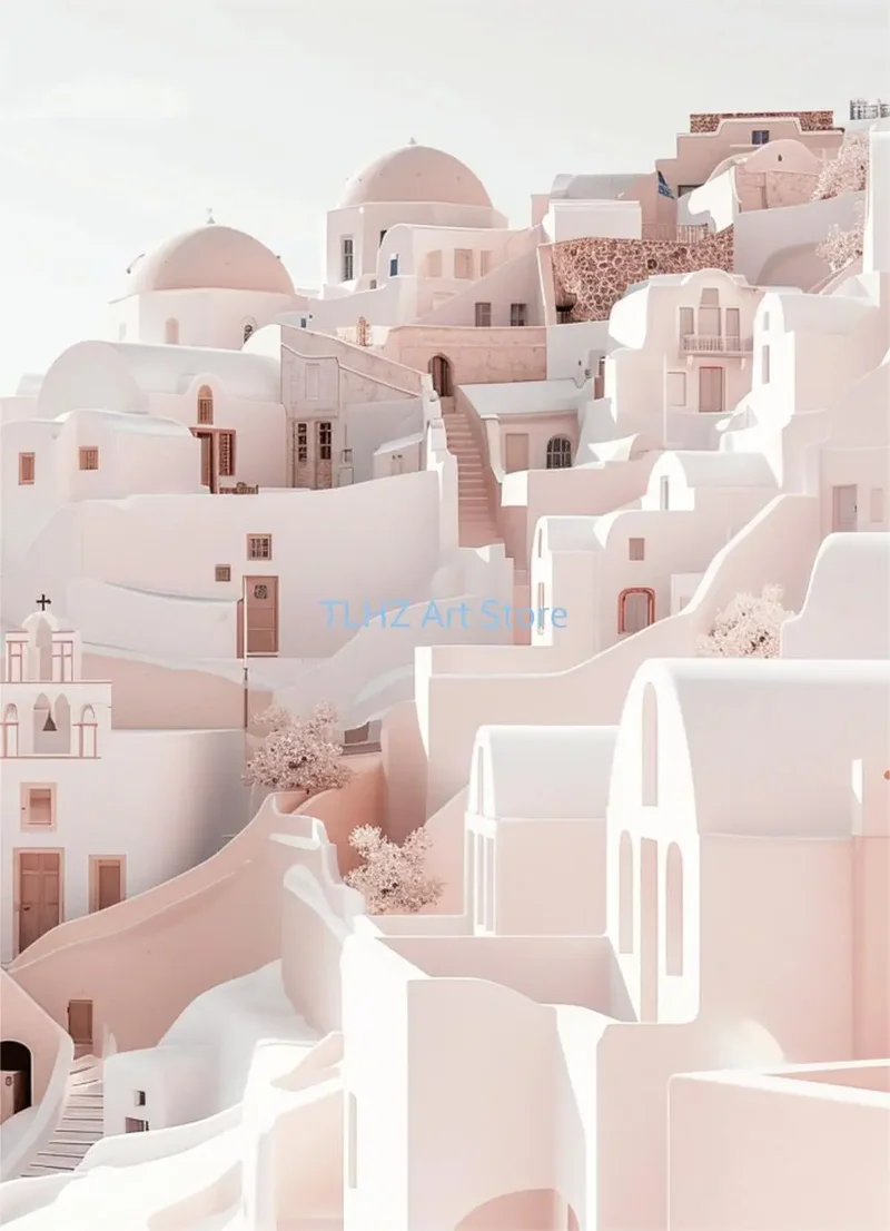 affiches modernes de paysage de voyage en grèce santorin décor mural