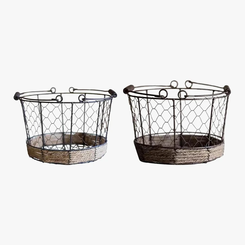 panier de rangement en fil de fer pour fruits et œufs