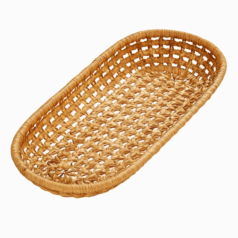 panier tissé à la main pour rangement de pain et fruits