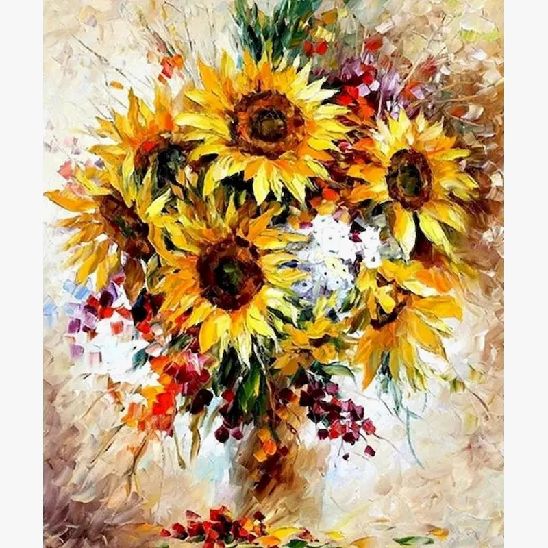 kit de peinture par numéro fleurs pour adultes décoration artisanale