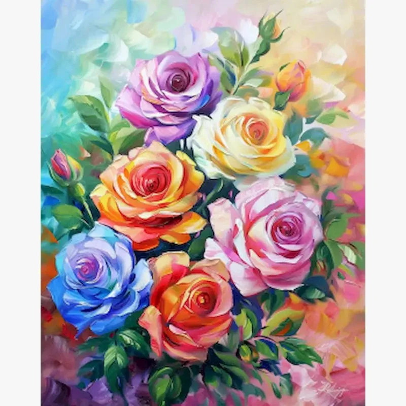 kit de peinture par numéro fleurs pour adultes décoration artistique