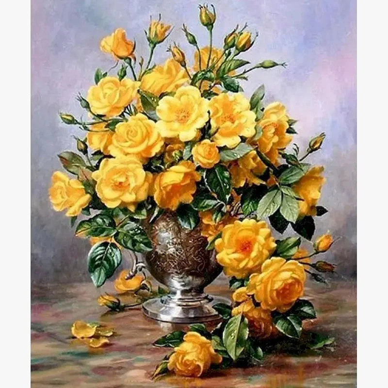 kit de peinture par numéro fleurs à colorier pour adultes