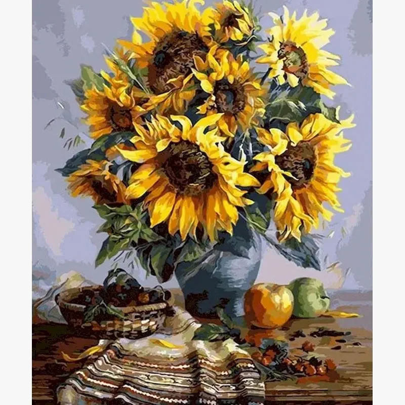 kit de peinture par numéro fleur à colorier pour adultes