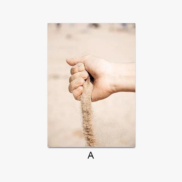 paysage plage mouette roseau plante nordique art déco affiches