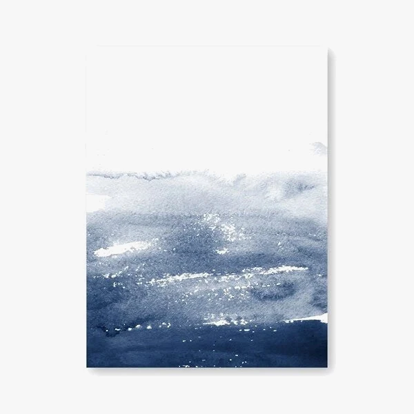 peinture abstraite aquarelle océanique art mural décoration nordique