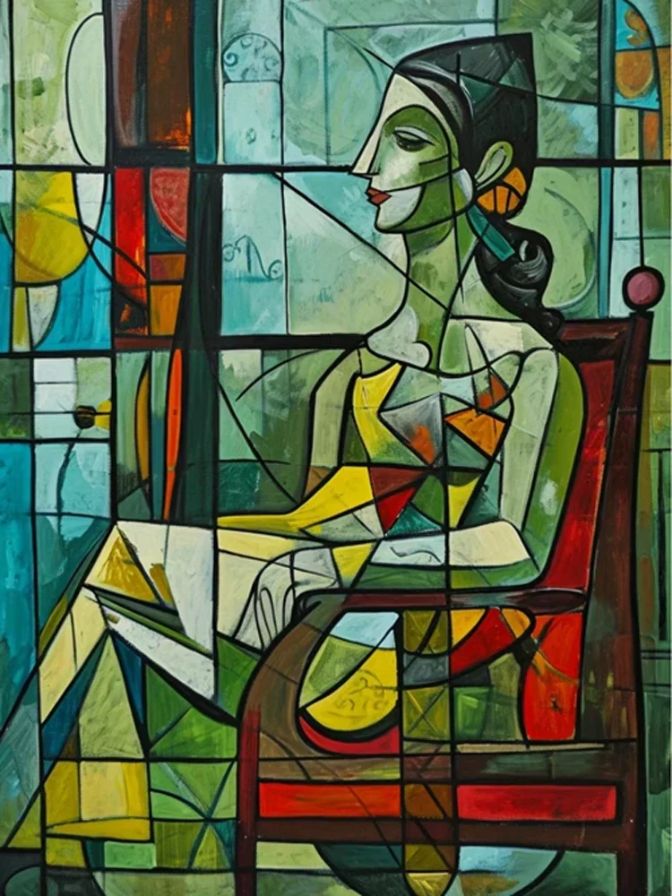 peinture abstraite 5D femme style picasso kit broderie diamant