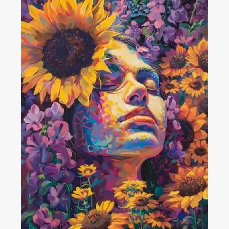 peinture moderne par numéros fleurs pour adultes décoration artisanat