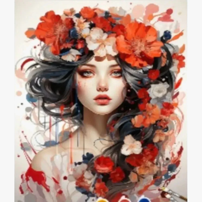 peinture moderne par numéros fleurs pour adultes artisanat décoratif