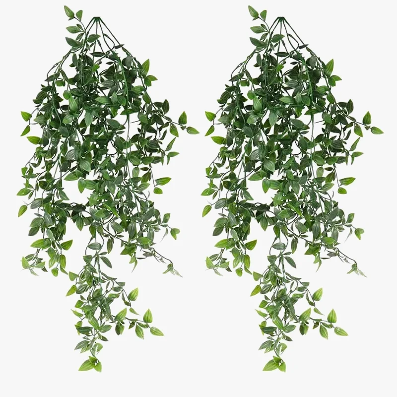 plante artificielle suspendue vignes en rotin décoration élégante