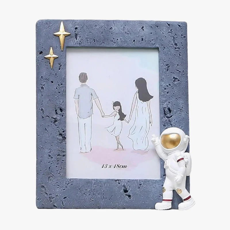 cadres photo astronautes en résine pour décoration intérieure