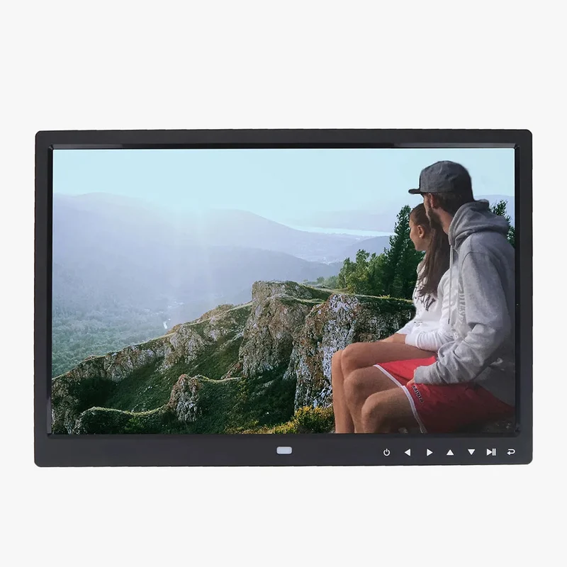 cadre photo numérique hd avec réveil et lecteur vidéo