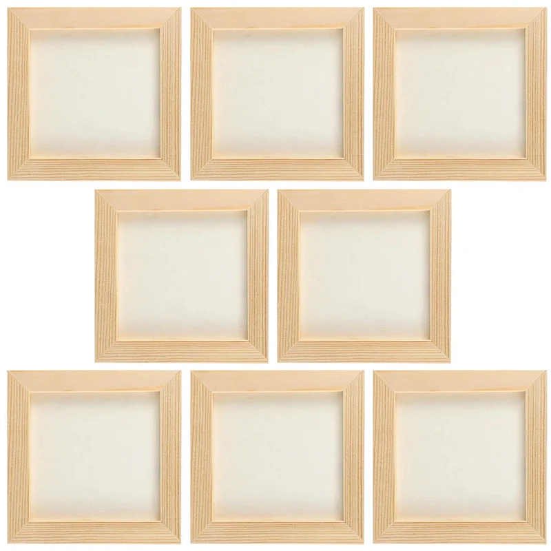 lot de 5 cadres photo en argile à décorer soi même en bois naturel