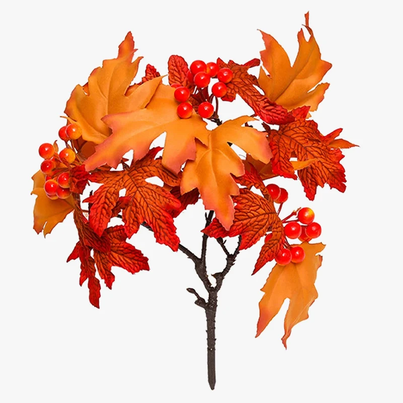 branche de feuilles d'érable artificielles pour décoration automnale