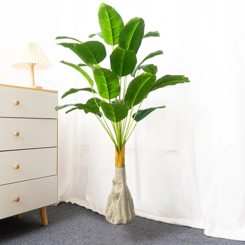 bananier artificiel grandes plantes tropicales décorations automnales