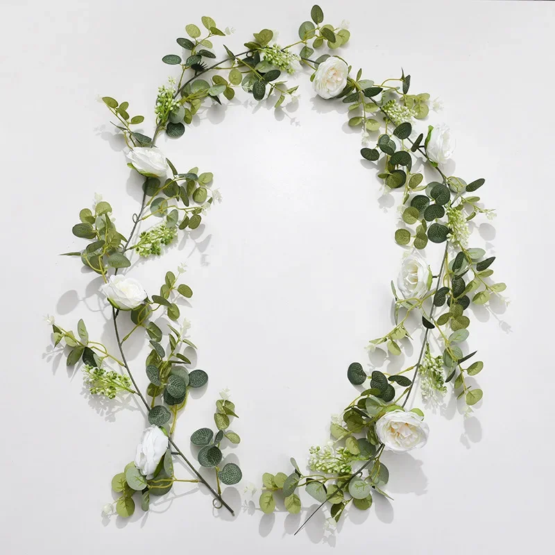simulation de plante verte roses en soie décoration florale artificielle